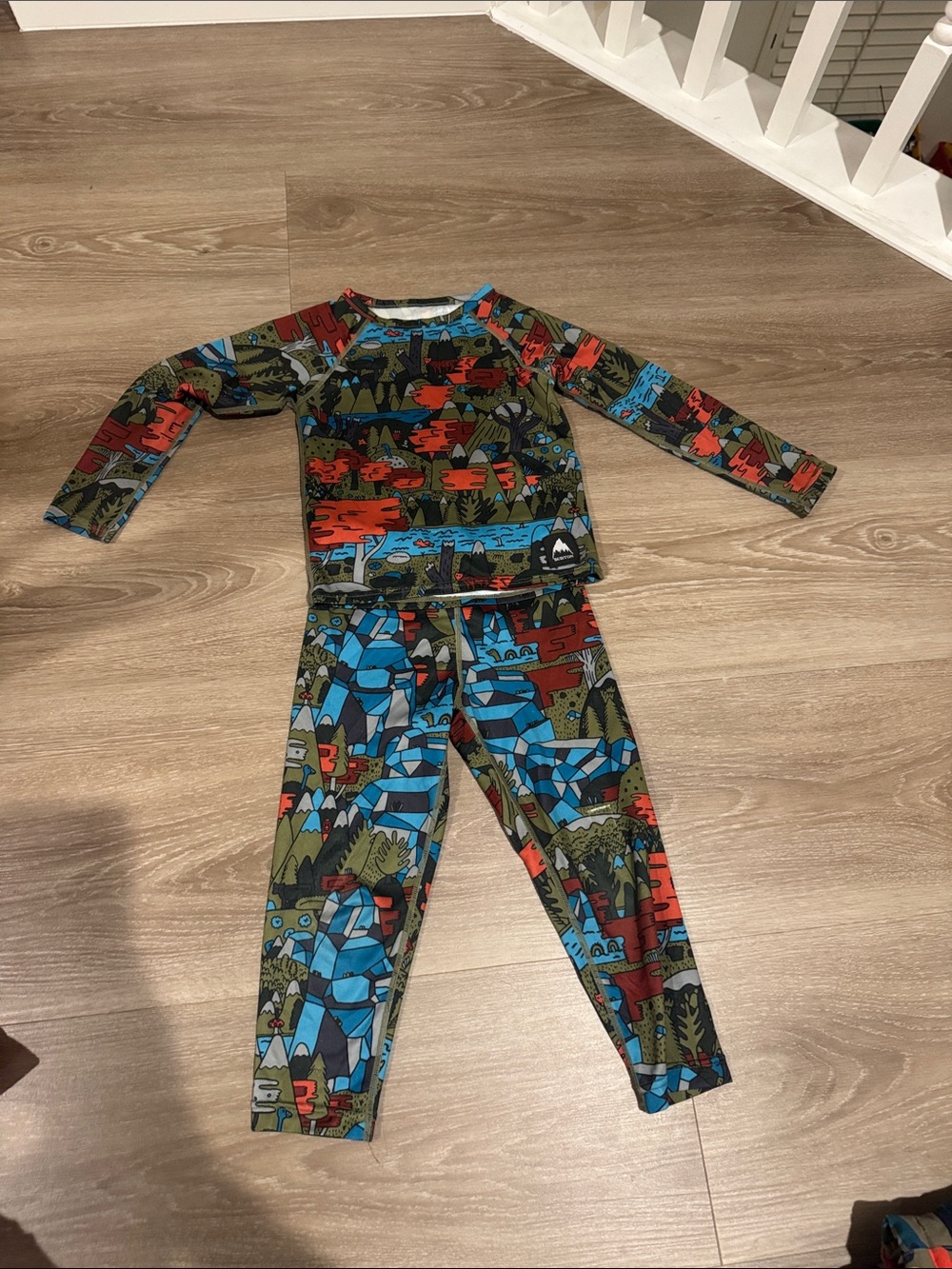 Burton Toddler Evergreen Print Base Layer Set Size 4T